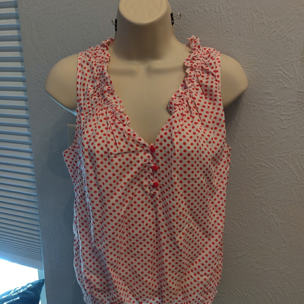 Anna Petite polkadot blouse